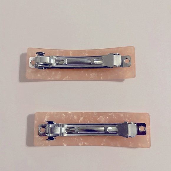Pink Rectangular Hair Clips set - Picture 2 of 2